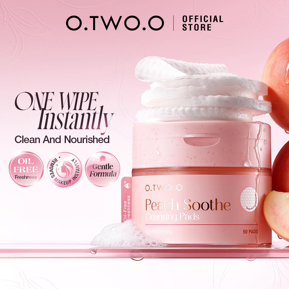 O.TWO.O Peach Soothe Cleansing Pads - Pad Demaquilante para Limpeza Facial de Pêssego