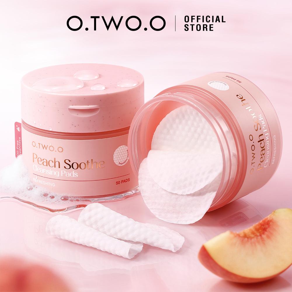 O.TWO.O Peach Soothe Cleansing Pads - Pad Demaquilante para Limpeza Facial de Pêssego
