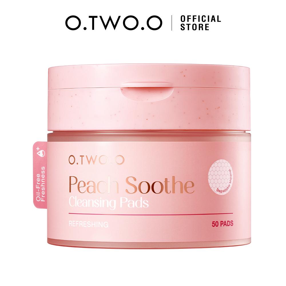 O.TWO.O Peach Soothe Cleansing Pads - Pad Demaquilante para Limpeza Facial de Pêssego