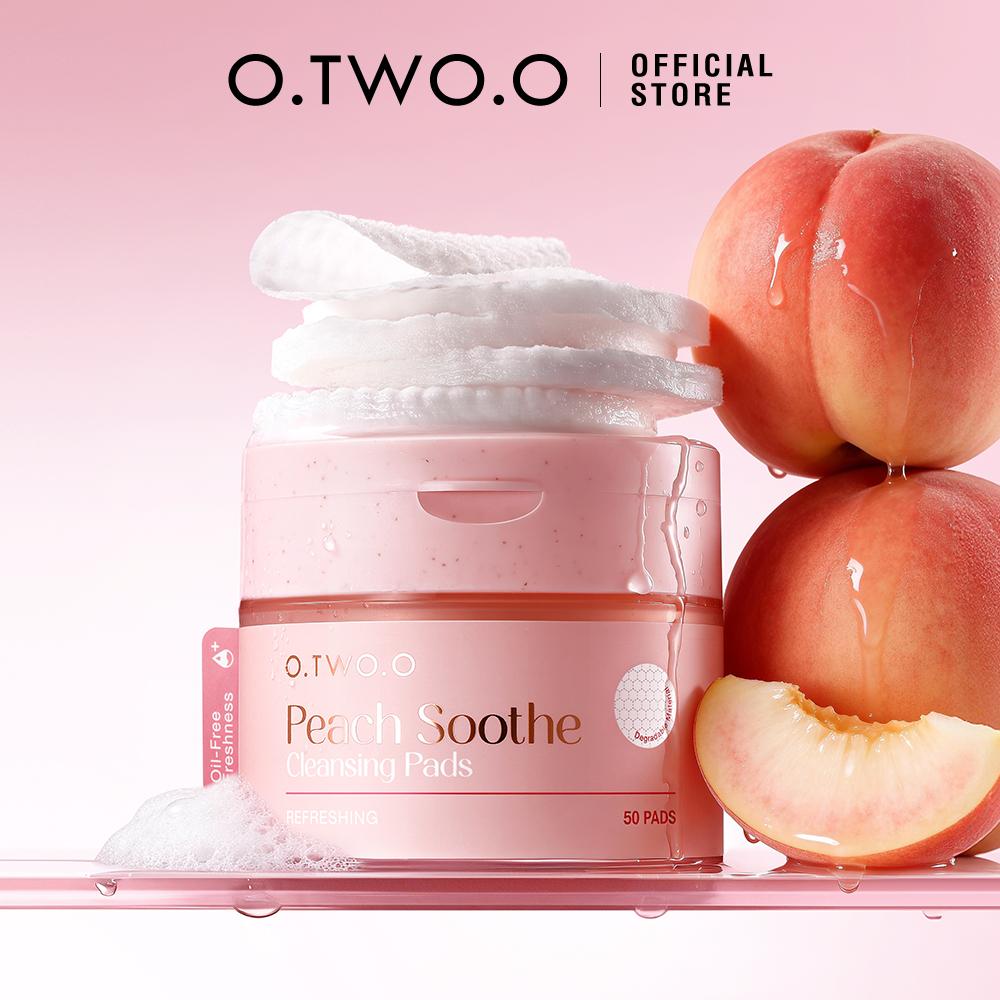 O.TWO.O Peach Soothe Cleansing Pads - Pad Demaquilante para Limpeza Facial de Pêssego