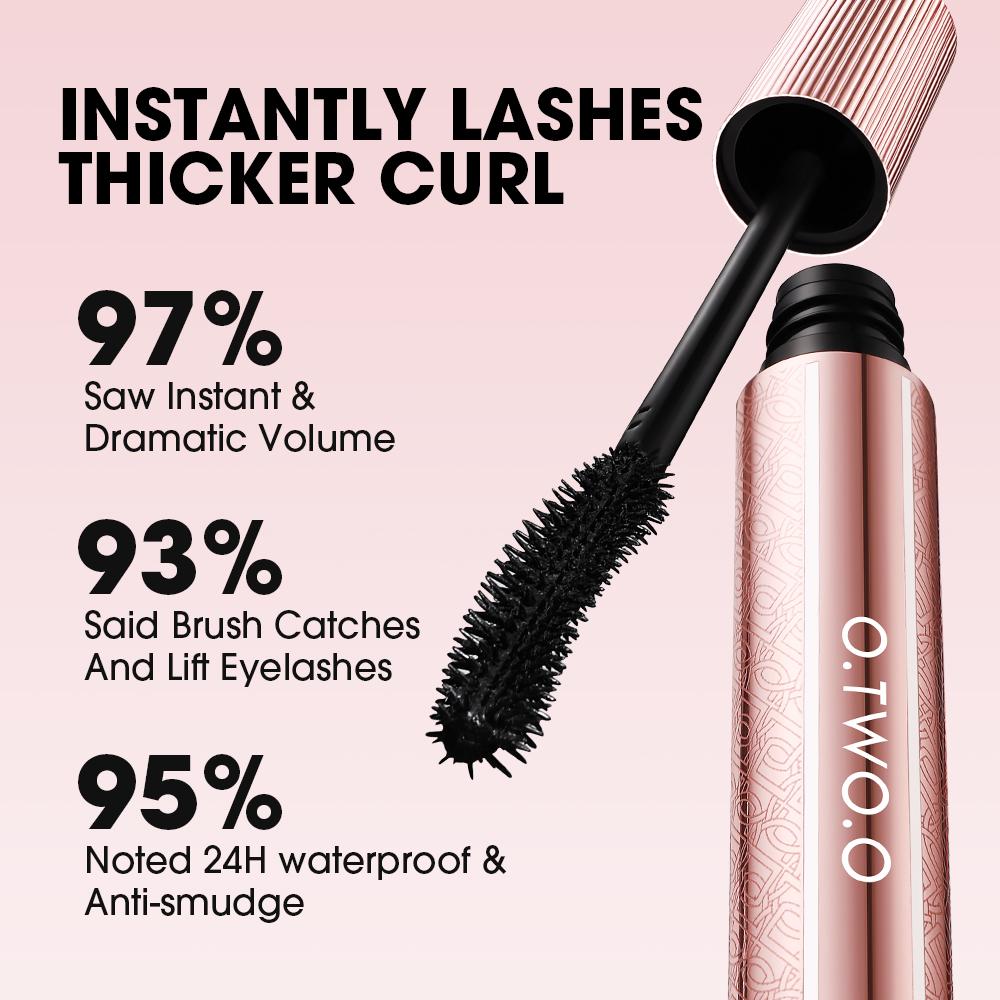 O.TWO.O Volumizing Waterproof Long Lasting Thick Curl Mascara - Máscara de Cílios com Volume, Alongamento e Curvatura de Longa Duração